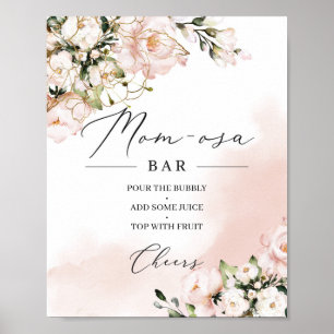 Poster Élégant boho rose rousse signe de barre de momosa