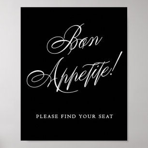 Poster Élégant Bon Appétit S'Il Vous Plaît Trouver Votre