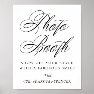 Poster Elégant Booth Smile Black Calligraphy   Chic