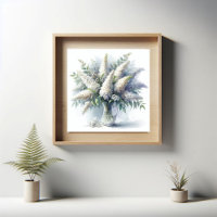 Élégant bouddleia blanc bouquet floral Motif d'art