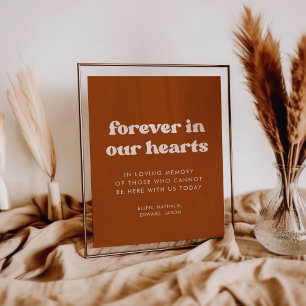 Poster Élégant Burnt Orange Forever dans nos coeurs signe