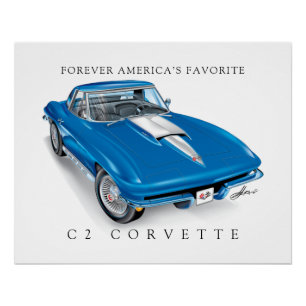 POSTER ÉLÉGANT C-2 VETTE ILLUSTRATION