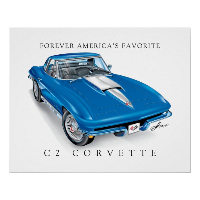 POSTER ÉLÉGANT C-2 VETTE ILLUSTRATION (Devant)