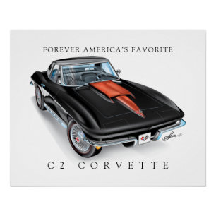POSTER ÉLÉGANT C-2 VETTE ILLUSTRATION