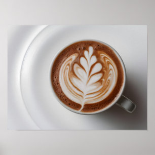 Poster Elégant cacao chaud avec latte de mousse de lait