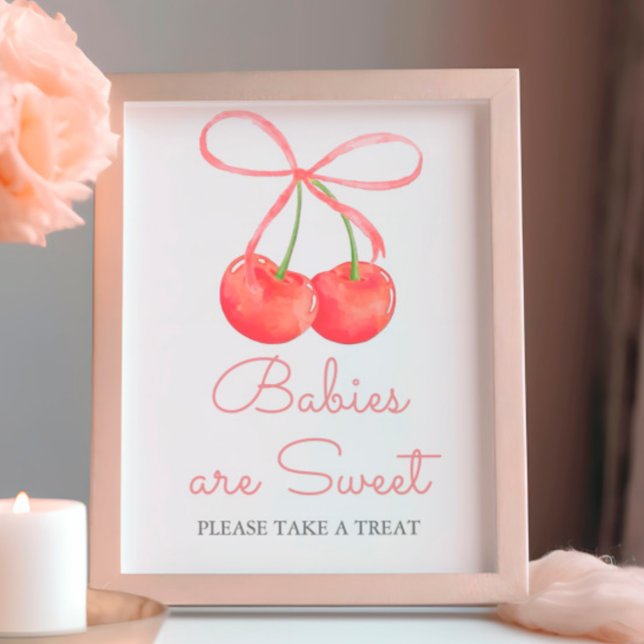 Poster Élégant Cerisier Pink Ribbon Baby sont doux (Créateur téléchargé)