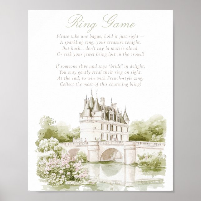 Poster Elegant Chateau French Romance Ring Game Bridal  (Devant)