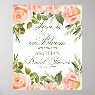 Poster Elégant Chic Floral Fête des mariées Accueil Poste