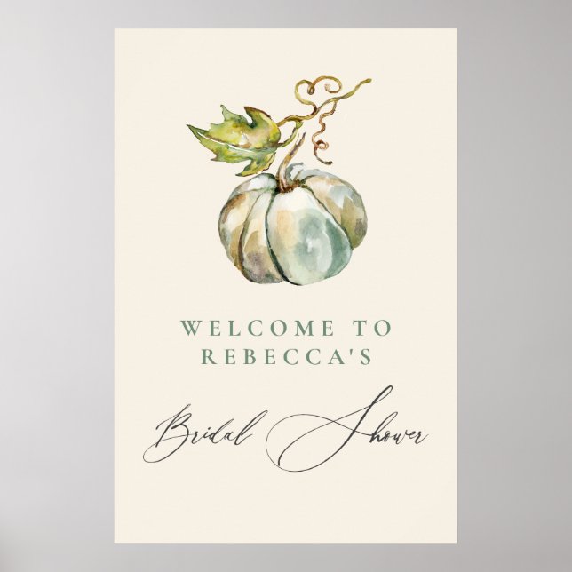 Poster Elégant Citrouille de calligraphie Fête des mariée (Devant)