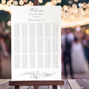 Poster Élégant classique Rococo Floral