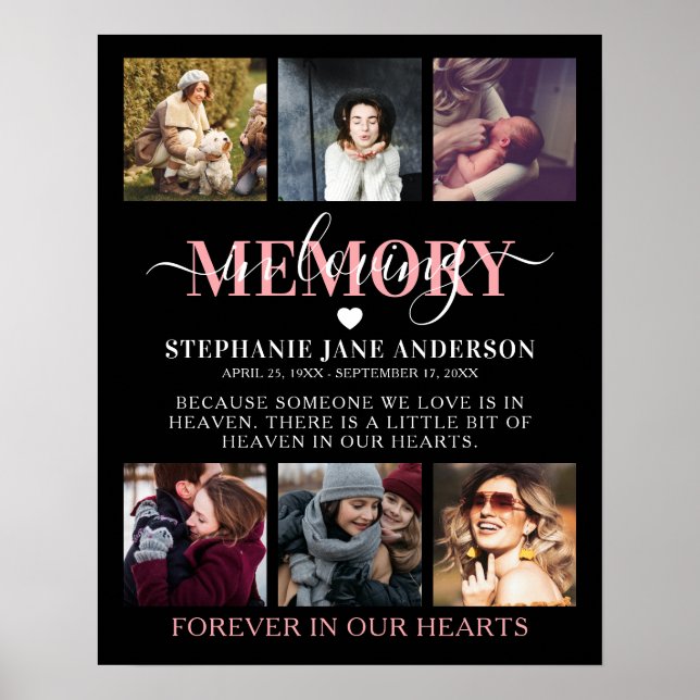 Poster Élégant dans l'amour mémoire photo collage mémoria (Devant)
