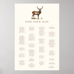 Poster Élégant Deer Stag Hung Party Seing Graphique