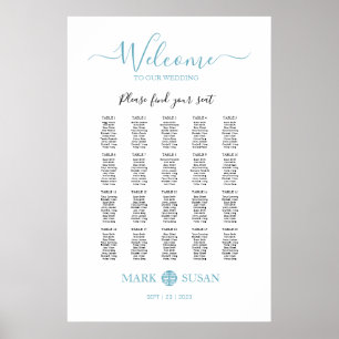Poster Élégant Double Bonheur Mariage Sieger Chart