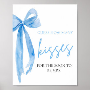 Poster Elegant Dusty Blue Bow Devine Combien De Baisers J