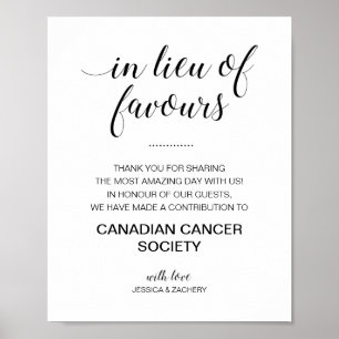 Poster Élégant En Lieu Et Place Des Faveurs Mariage De Do