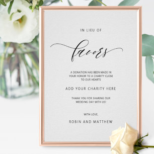Poster Élégant en lieu et place des faveurs Mariage Faveu