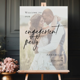 Poster Elegant Engagement Party photo bienvenue