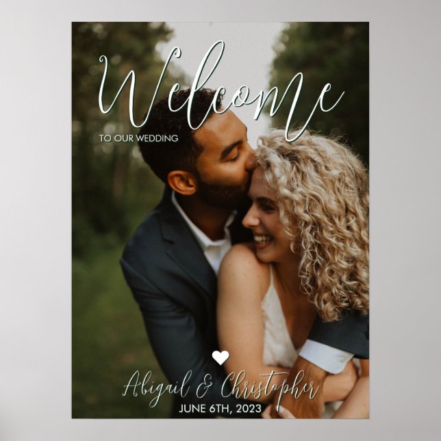 Poster Élégant et moderne Calligraphie simple Script phot (Devant)