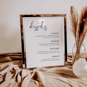 Poster Elégant et moderne Mariage de Dessert Bar panneau