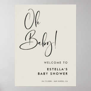 Poster Élégant et moderne Sage clair Vert Oh Baby