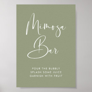 Poster Elégant et moderne Sage Green panneau de bar Mimos