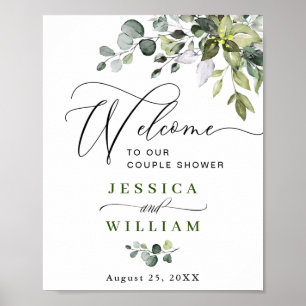 Poster Elégant Eucalyptus Aquarelle Couple Shoster