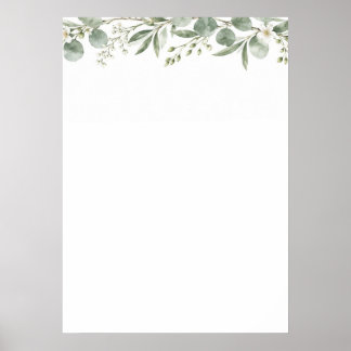 Poster Elegant Eucalyptus Botanical Wedding Seating Chart