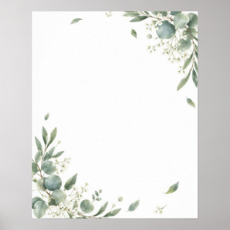 Poster Elegant Eucalyptus Botanical Wedding Welcome Sign