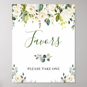 Poster Élégant Eucalyptus Floral Faveurs Mariage SIGNE