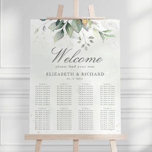 Poster Elégant Eucalyptus Greenery Mariage Seating Chart