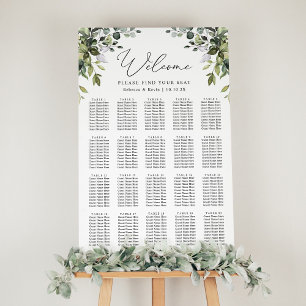 Poster Elégant Eucalyptus Greenery Mariage Seating Chart