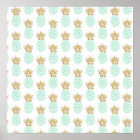 Élégant faux or motif d'ananas tropical