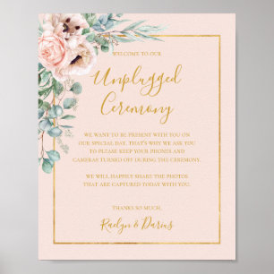 Poster Élégant floral   Symbole de cérémonie Pastel Unplu