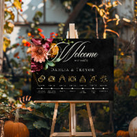 Elégant foncé Automne Floral Mariage Ordre des évé
