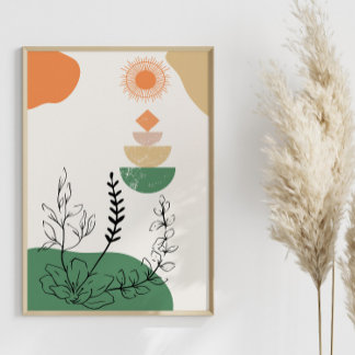 Poster Élégant géométrique abstrait, minimaliste du milie