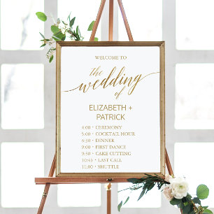 Poster Elégant Gold Calligraphy Ordre des événements