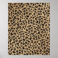Elegant Gold Glitter Black Leopard