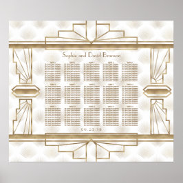 Poster Élégant Gold Great Gatsby Mariage Carte de siège