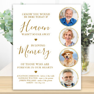 Poster Elegant Gold Photo Collage Heaven Mariage Memorial