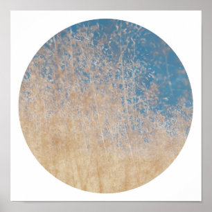 Poster élégant Golden Grass Blue Sky Dreamy