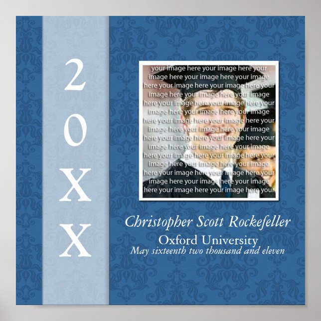Poster Elégant Graduation Photo Collage Wall Art (Devant)