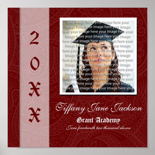 Poster Elégant Graduation Photo Collage Wall Art (Devant)