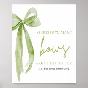 Poster Elegant Green Bow Devine Combien De Bows Jeu