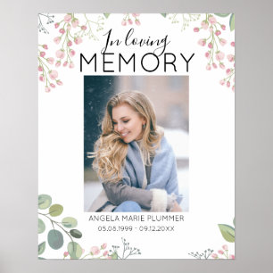 Poster Elegant In Loving Memory Photo Memorial