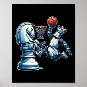 Poster Elégant jeu d'échecs King Sketll