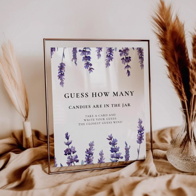 Poster Elegant lavande Devine combien de Baby shower jeu (Créateur téléchargé)