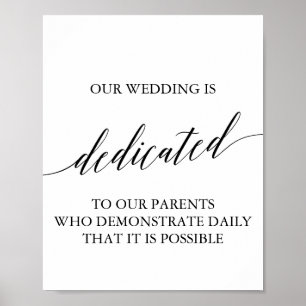 Poster Élégant Mariage de calligraphie noire