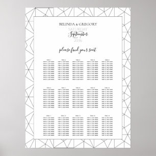 Poster Élégant Mariage de Motif géométrique