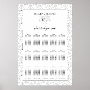 Poster Élégant Mariage de Motif géométrique