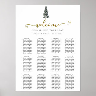 Poster Élégant mariage de Snowflakes Winter Wonderland